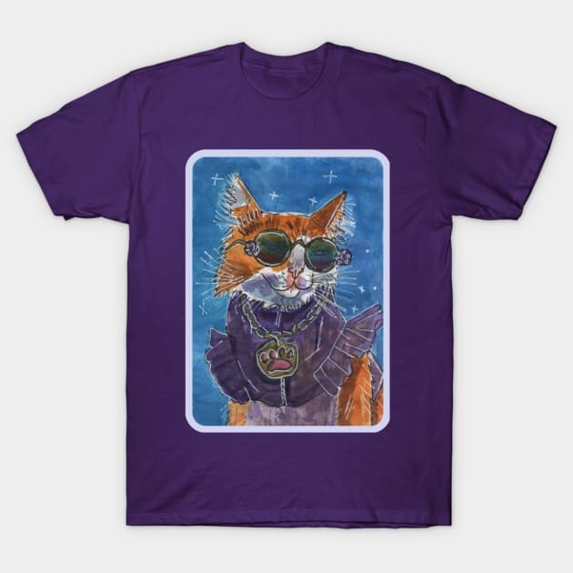 Mystery Lady Cat T-Shirt by Mila-Ola_Art